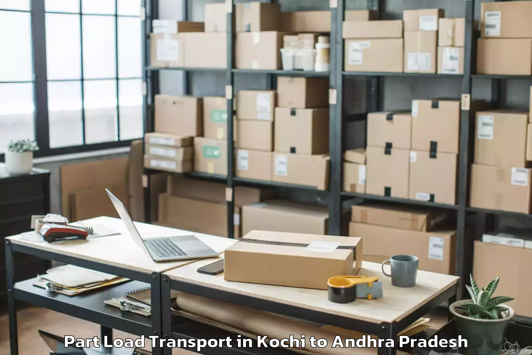 Affordable Kochi to Korukollu Part Load Transport